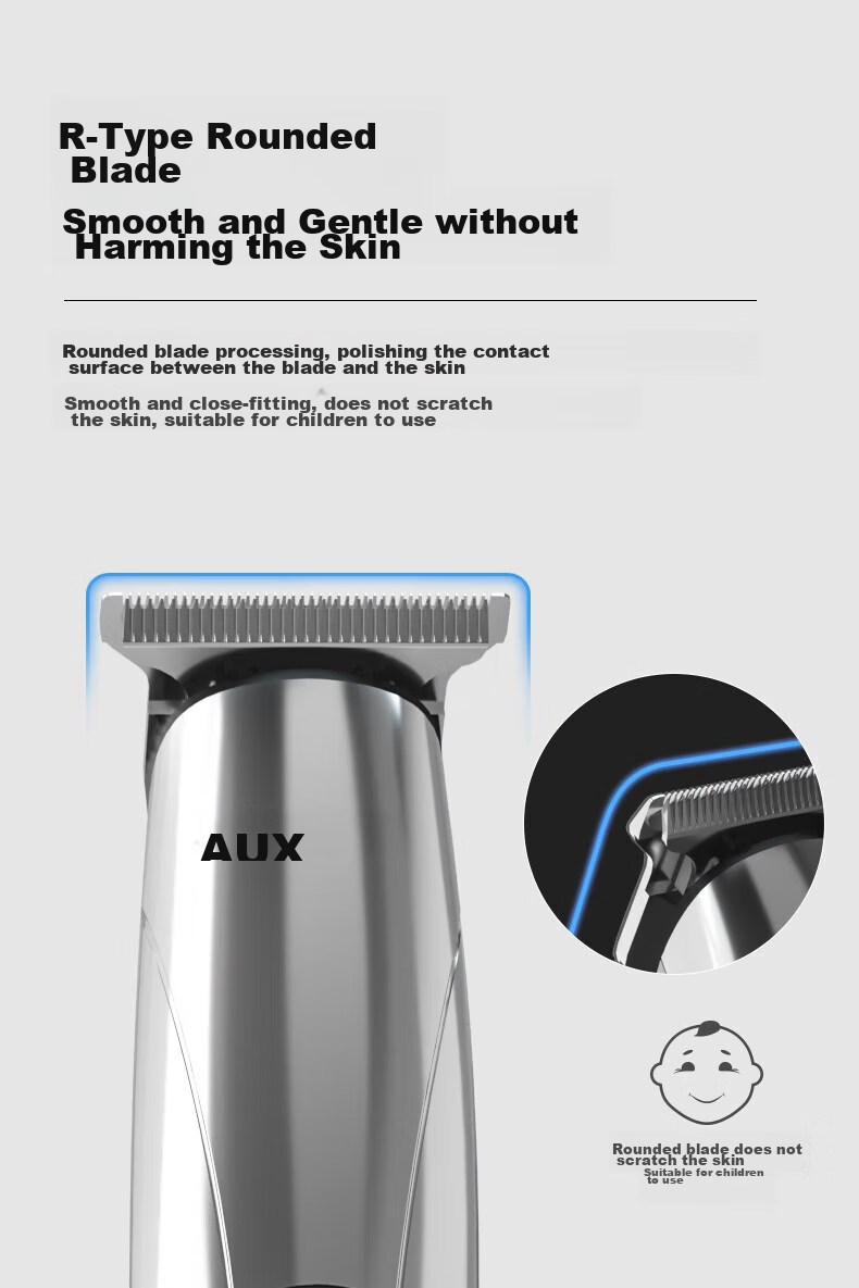 AUX Electric Hair Clipper, Hair Trimmer for Home Use, Suitable for Adults, Children And Babies, Self-Haircut [T-Shaped Blade], Graduation Gift 7