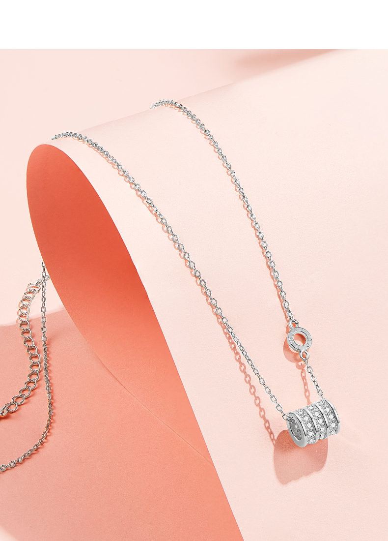 xueshilei小蛮腰项链女时尚饰品女士吊坠项链网红锁骨链 银色 项链