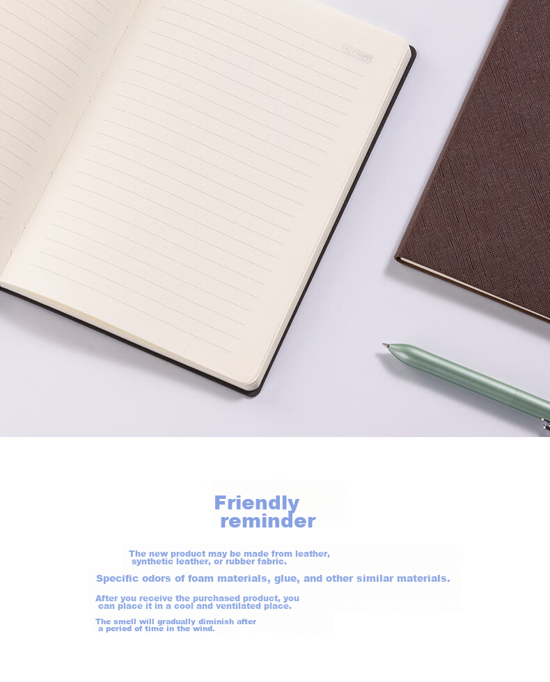 Deli B5/120 Sheets Business Notebook, Leather Cover Office Meeting Diary, Black BP128 15