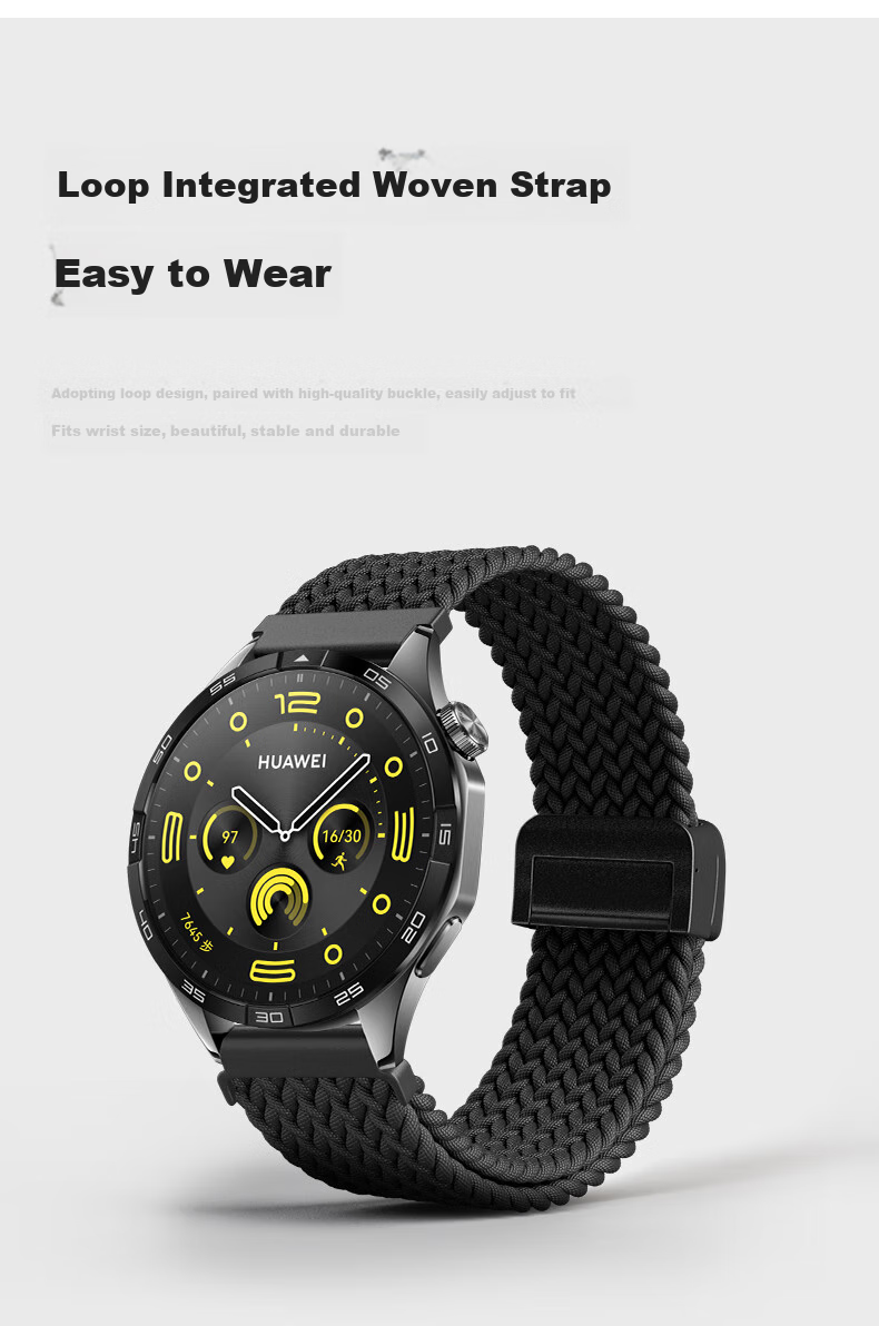 CangHua Compatible Magnetic Woven Watch Band for Huawei Watch GT7/7Pro/GT6/6Pro/GT5/GT5Pro/GT4/GT3Pro/watch6/6Pro/5/4Pro/3 10