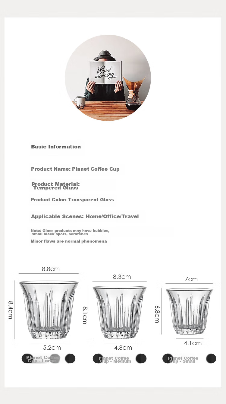 Bincoo Hand Brewed Coffee Glass Vintage Dirty Coffee Cup Australian White Cup Espresso Cup - Transparent 200ml 18