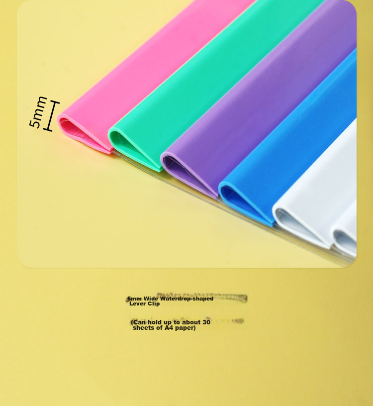 TANGO Lever Arch File Folders, 6mm Wide Water Drop Design, Pack of 10, A4 Size, PVC Mixed Colors, School Supplies, Can Hold up to 30 Sheets 5