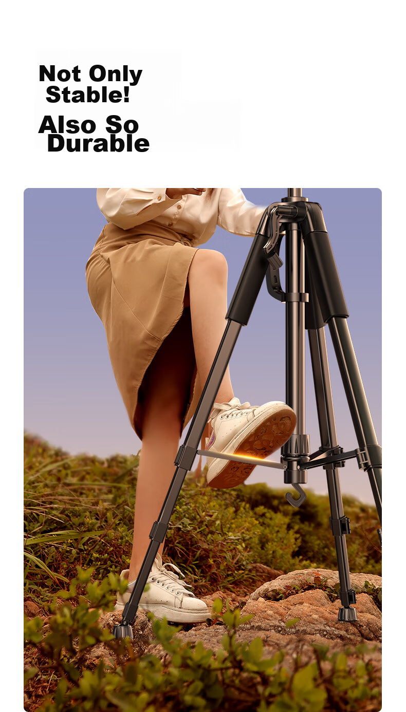 JIAHUACAI Tripod for Smartphones, Cameras, Mirrorless Cameras, DSLR, Sony, Canon Photography And Videography, Horizontal And Vertical Shooting Stabilization, Indoor Selfie, TikTok Live Streaming, Short Video, Outdoor Portable Stand 12