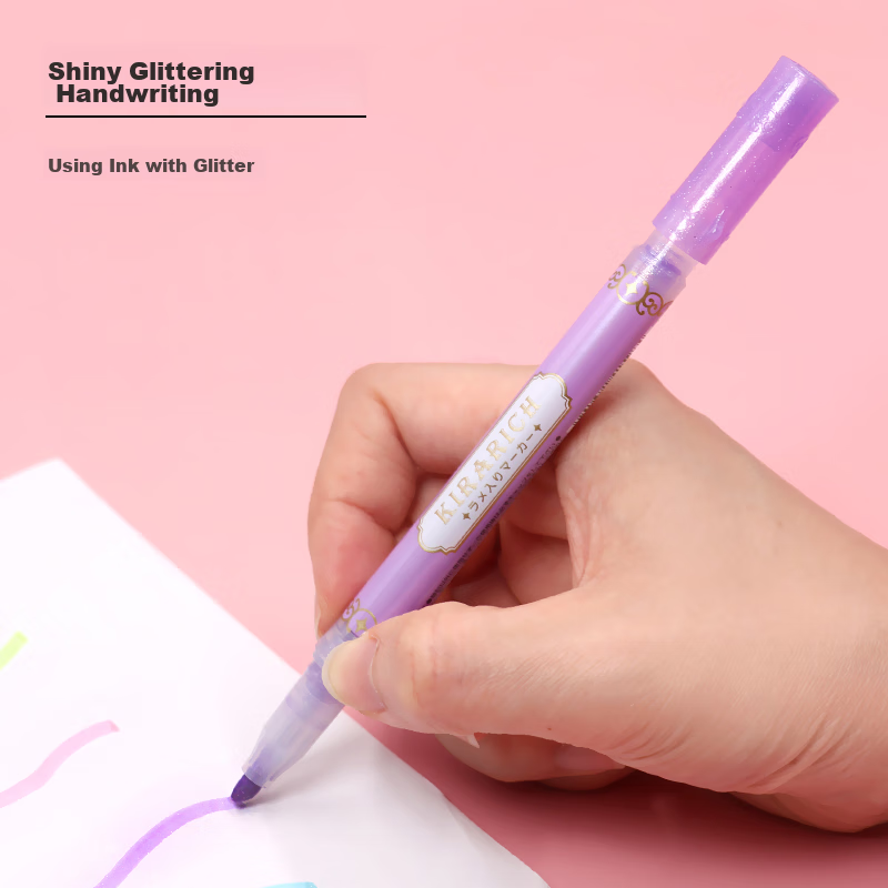 ZEBRA Crystal Bright Highlighter Pen, Colored Marker Pen, Kirarich Series Student Marker Pen, WKS18, Purple