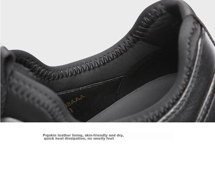 Goldlion Men's Shoes, Business Casual Shoes, Fashionable Comfortable Soft Elastic Band Leather Shoes G539410008AAA with Lining, Size 41 24