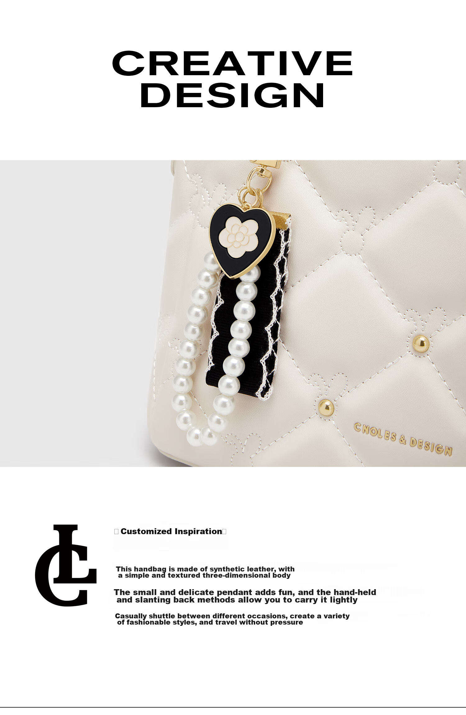 Cnoles [Ren Min's Choice] Women's Handbag, 2026 Latest Luxury Style, White Bag for Girls, Birthday Gift 6