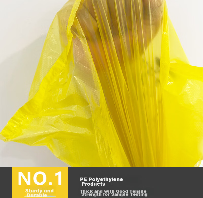 Weijia Yellow Medical Waste Bags 100pcs 20L Flat Mouth Garbage Bags for Hospital Clinic 50x60cm 3 Mil 6