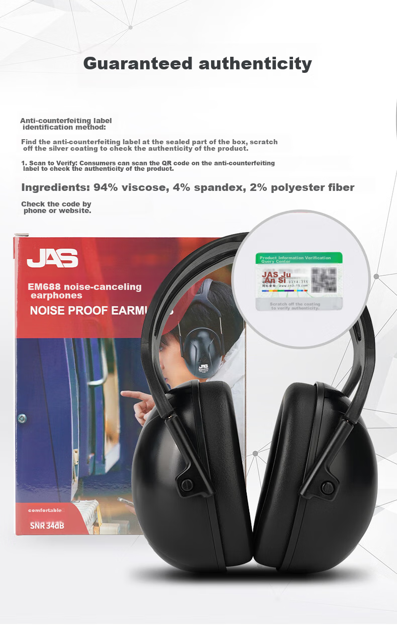 Jiansi Noise-Cancelling Earmuffs, Anti-Noise for Study And Shooting, Sleep-Use Anti-Loud Noise Earmuffs 9