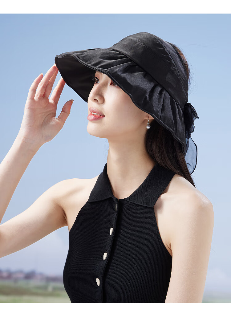 Shanghaigushi Silk Visor Sun Hat for Women, Foldable UV Protection Wide Brim Hat, Gift for Mom 13