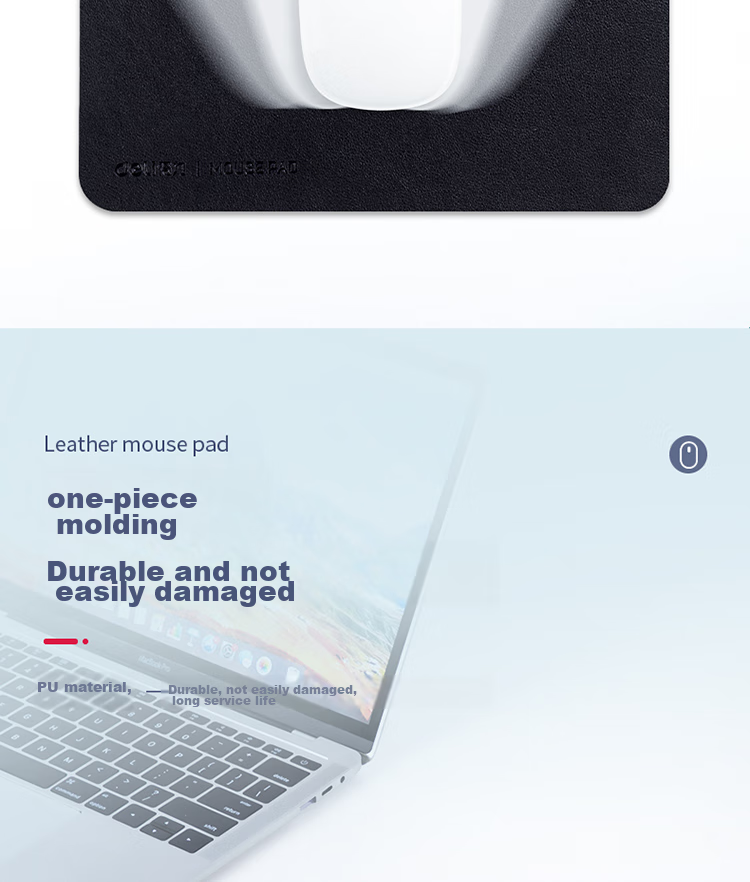 Deli 250*200mm Wear-Resistant PU Leather Mouse Pad, Suitable for Office And Gaming, Office Supplies, Black 83009 6