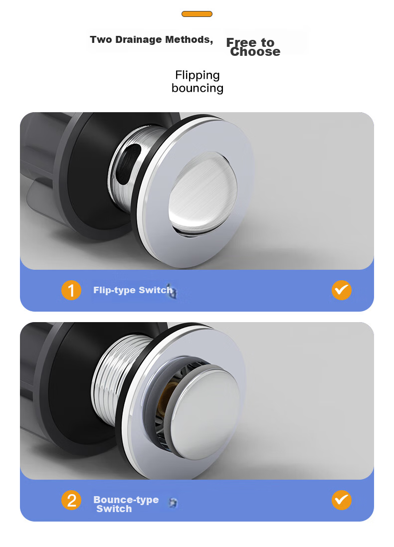 KEGOO Sink Drain Pipe, Washbasin Flip-Down Drain Kit, Horizontal Drainage System for Washbasins, Anti-Insect And Odor Prevention K5042 10