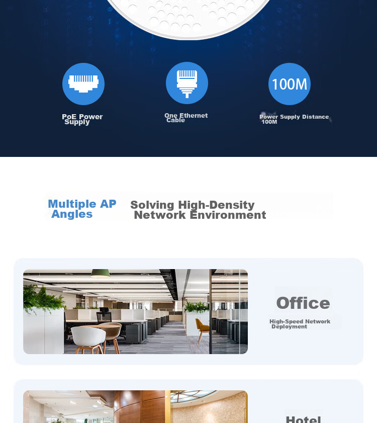 IKuai IK-HX6000 Dual-Band 6000Mbps Ceiling-Mounted AP, High-Performance Enterprise-Grade, 2.5G Ethernet Port, Standard PoE/12V DC Power Supply, AC Management 6