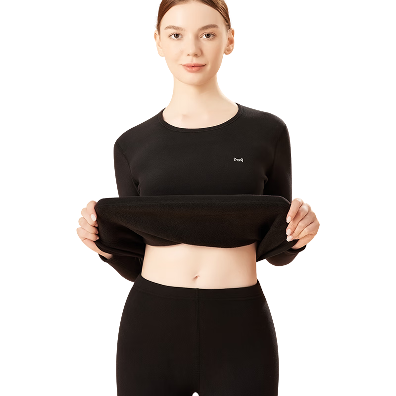MiiOW [Mutton Protein] Women's Thermal Underwear Set, Fleece-Lined Thick Autumn Top And Bottom, Women's Base Layer Underwear
