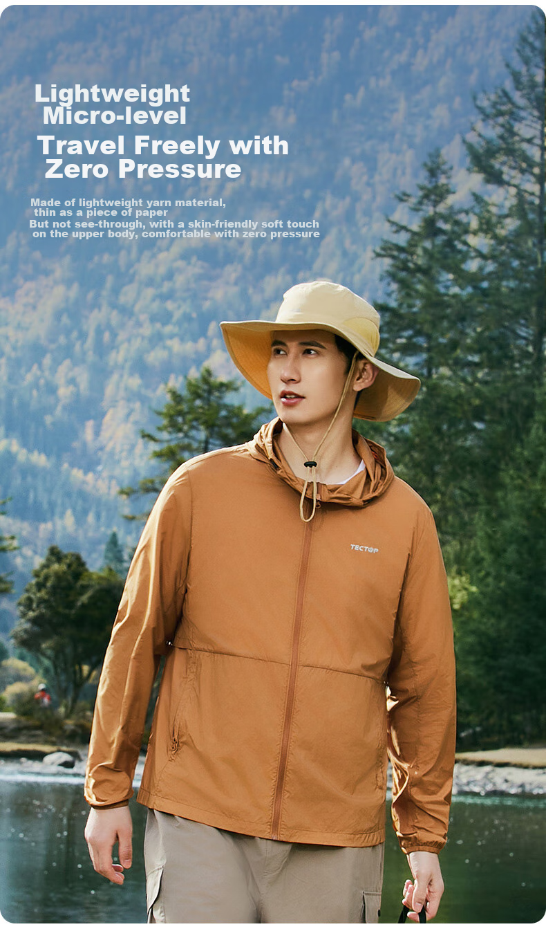 TECTOP Sun Protection Clothing, Summer UV-Resistant Couple Style, Outdoor Travel Top, 2422153FS New Khaki XL 8