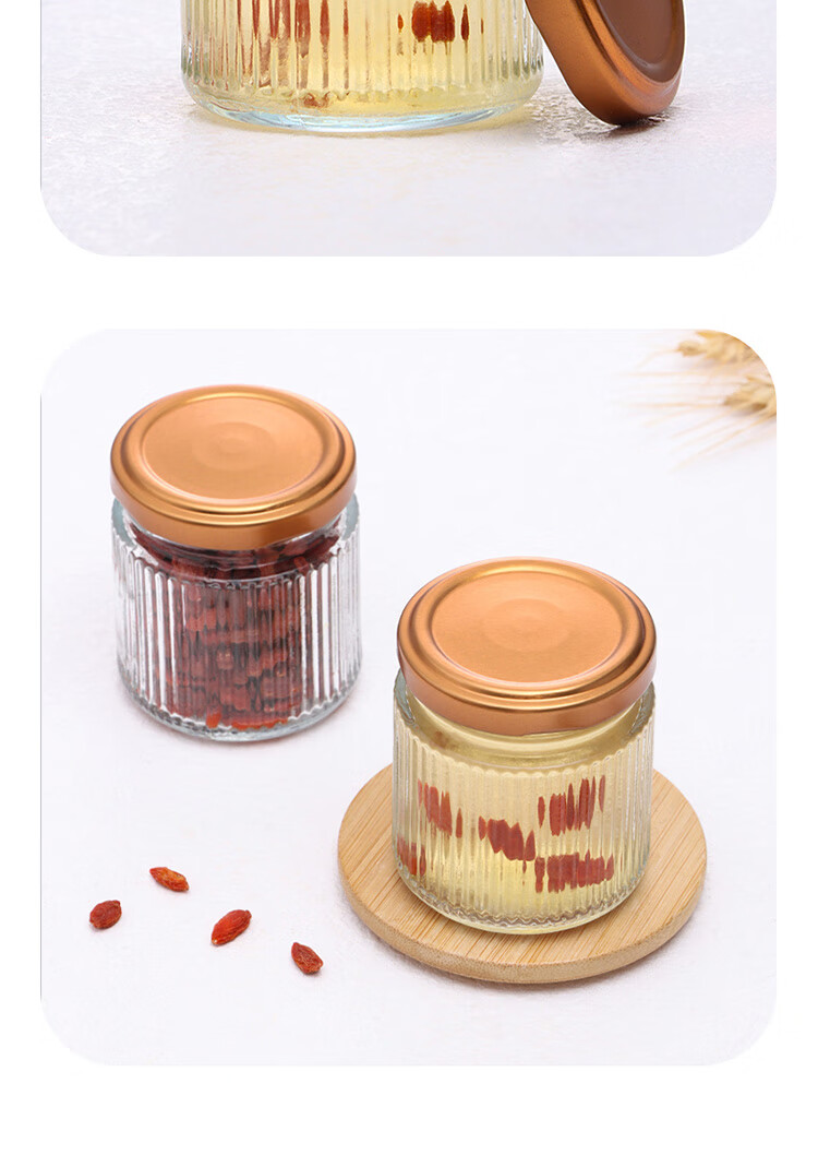 Baijie Glass Storage Jars for Bird's Nest, Fish Maw And Milk Pudding, Sealed Containers for Home Use, Set of 6, 200ml Each 3