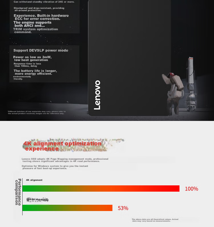 Lenovo 4TB SSD Solid State Drive, SATA 3.0, SL700 Lightning Shark Series, Compatible with Desktop/laptop 8