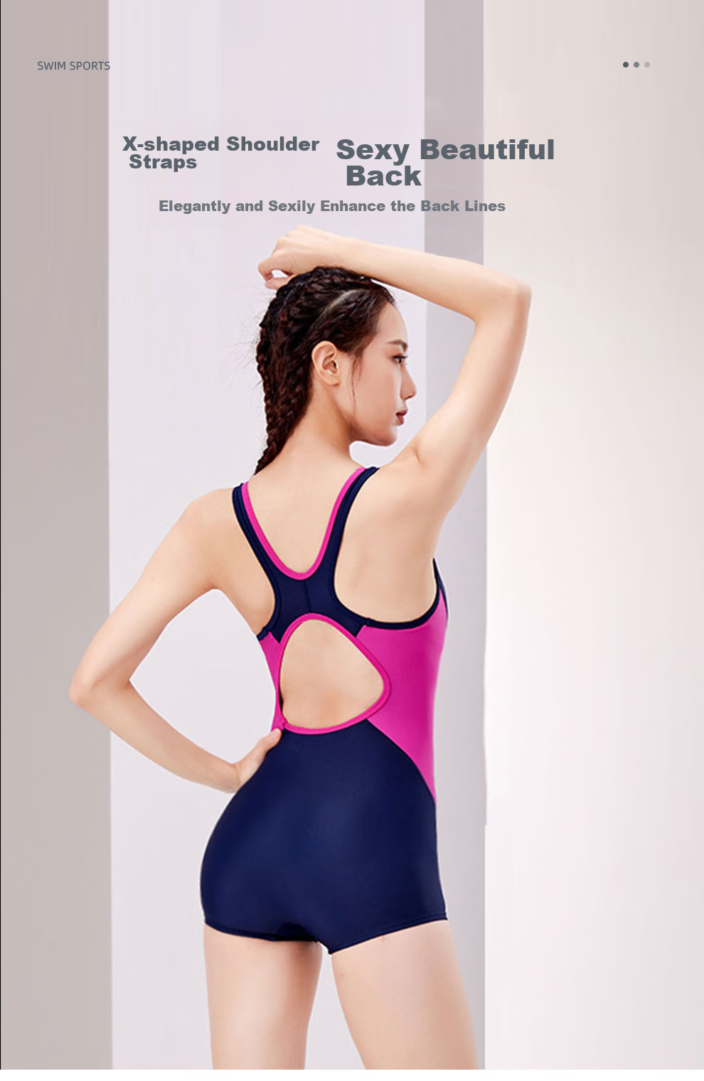 ZOKE Women's One-Piece Flat-Angle Athletic Professional Slim-Fit Tummy Control Training Leggings 122501459-2 Black/Lavender Purple L 4