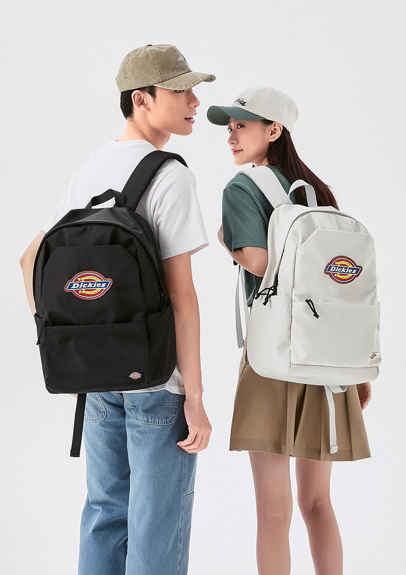 Dickies Student Backpack, Large Capacity Canvas School Bag for Middle And High School Students, Lightweight Travel Backpack with High Aesthetic Value, Beige 15