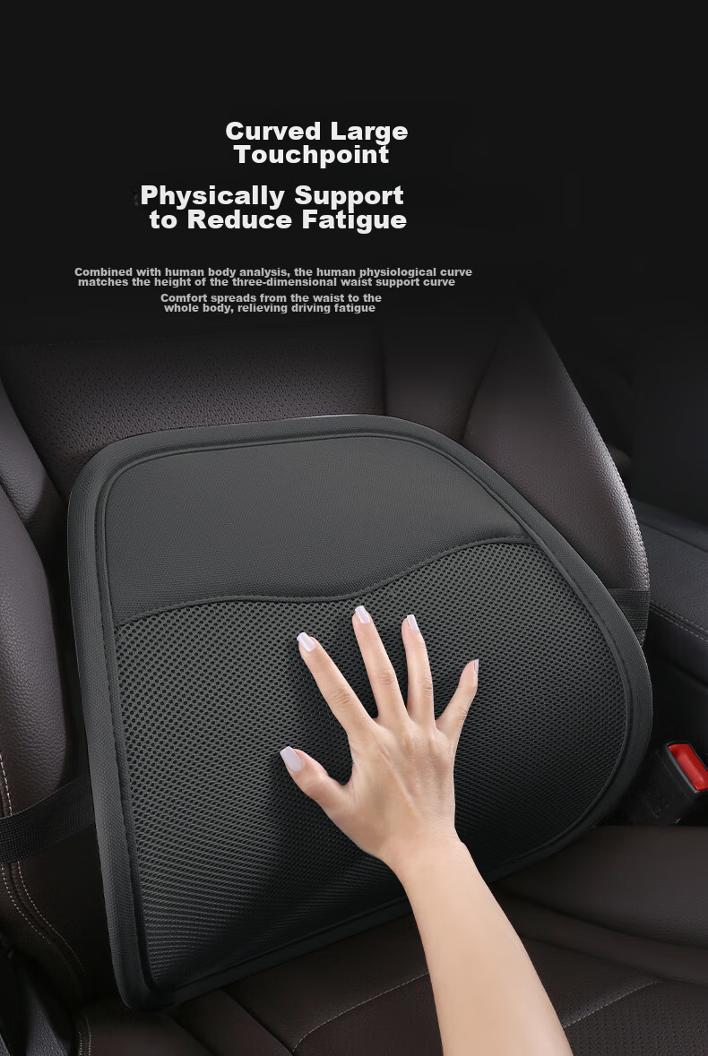 GREAT LIFE Car Lumbar Support, Summer Ice Silk Breathable Waist Cushion, Seat Backrest for Office, Waist Pad for Car Use 5
