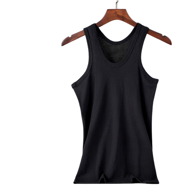 LangSha Men's Tank Top, Pure Cotton Undershirt, High-Elasticity, Sweat-Absorbing, Breathable, Sleeveless Sports Round Neck Vest
