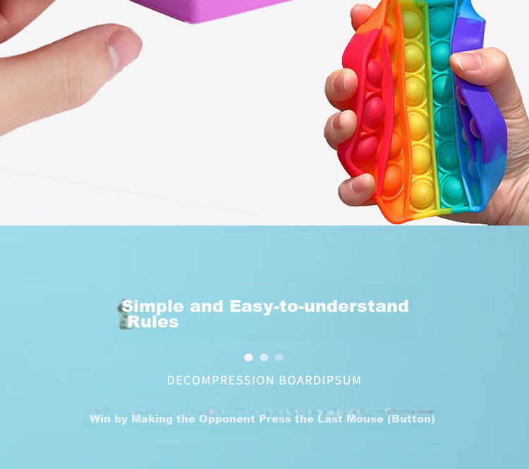 TaTanice Rainbow Stress Relief Toy, Children's Mouse-Killing Pioneer Silicone Stress Relief Button Board, Birthday Gift for Boys And Girls 10