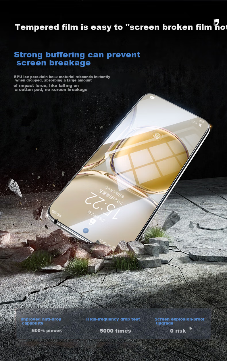 DIVI [New Ice Ceramic Film] for Huawei P50 Pro Phone, Full Adhesive P50 Pro Full Screen Coverage High-Definition Ceramic Hydrogel Film, High-Definition Non-Tempered Glass Film, Dust-Free Chamber, Shockproof 6