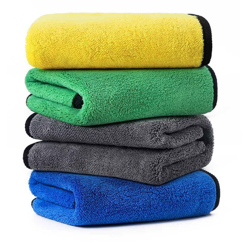 MEIJIARIJI Cleaning Cloth, Four-Color Square Towel 30*30cm*4 Pieces, Car And Glass Wiping Towel, Kitchen Cleaning Double-Sided Fleece-Lined Square Towel