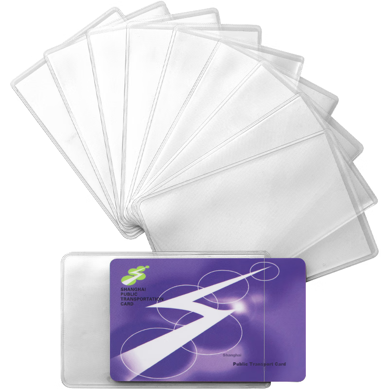 UHOO [Super Popular] Frosted Transparent Card Holder for Bank Cards, 10-Pack Transportation Bus Card Holder Film ID Card Case 6648