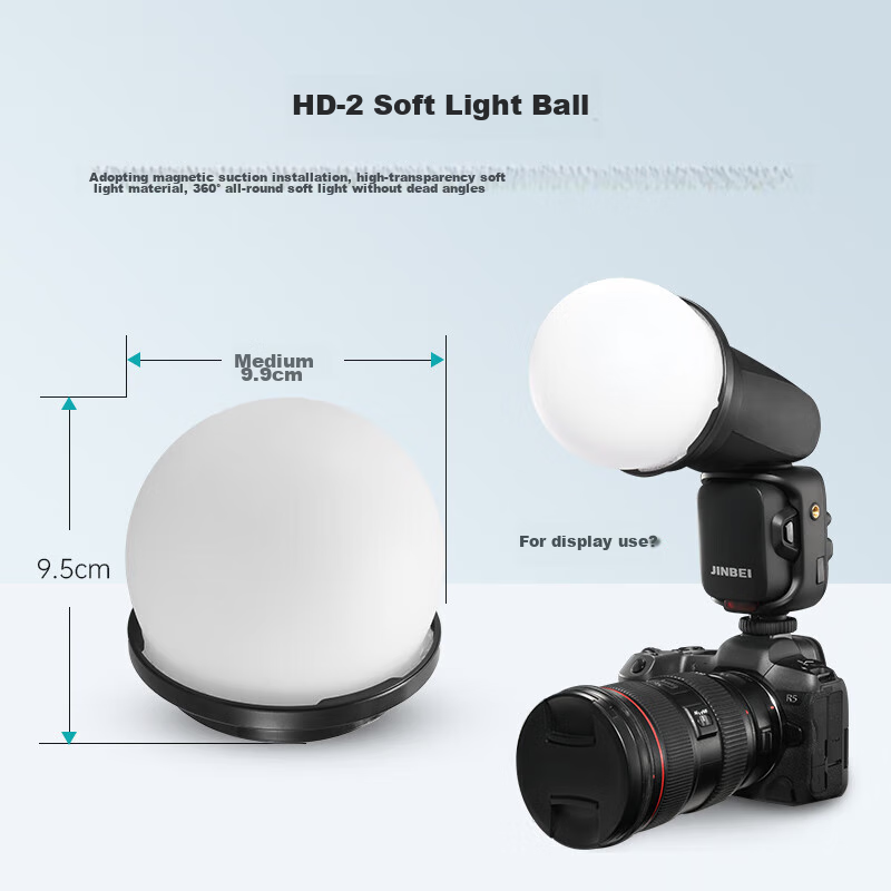 JINBEI Accessory Kit Adapter Ring for HD-2MAX/PRO/HD-1 Set-Top Flasher, HD-2 Soft Light Ball [Suitable for HD-2MAX/HD 4