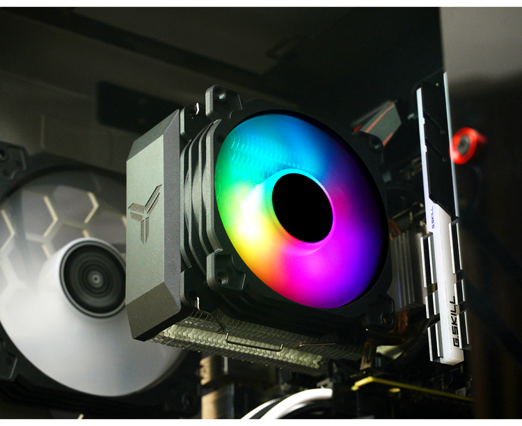 JONSBO CR-1200E Tower CPU Cooler (RGB Lighting Effects, 2 Heat Pipes, 9cm Fan, Multi-Platform Support, Thermal Paste Included) 9