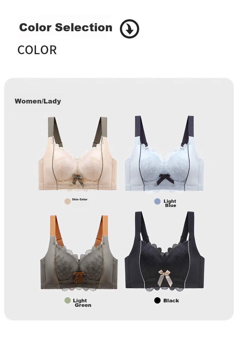 MiiOW Women's Sexy Lace Bra, Push-Up for Small Breasts, Lift And Prevent Sagging, Wireless, Enhancing Bra, Nude Color, Size 34AB 13