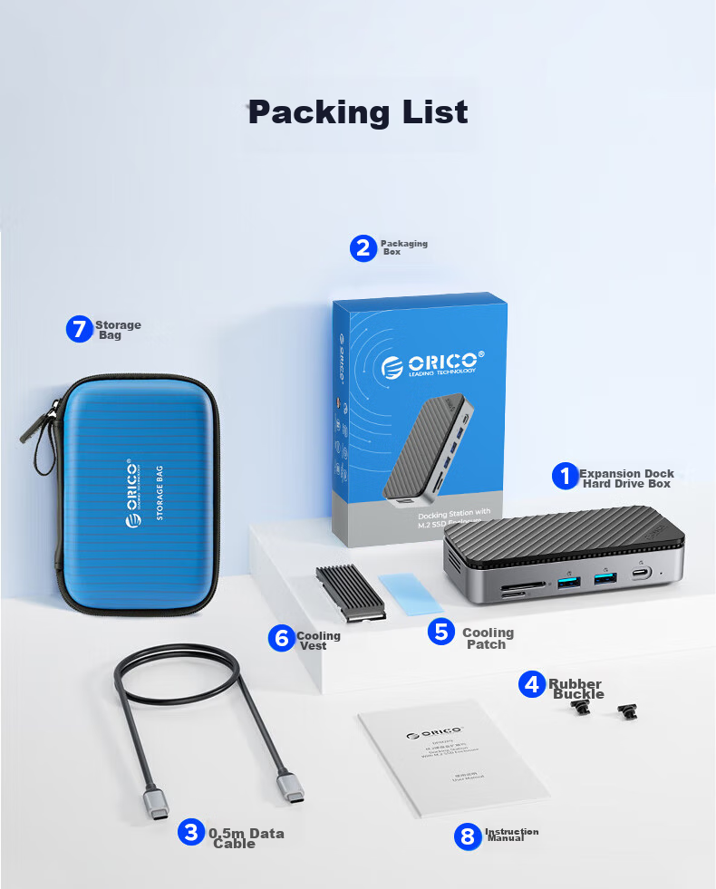 ORICO Hard Drive Enclosure Expansion Dock, Type-C to Ethernet Port M.2 NVMe SSD Portable Hard Drive Enclosure, USB3.2 High-Speed Compatible with MacBook Expansion Dock (No Hard Drive) M2P7 10