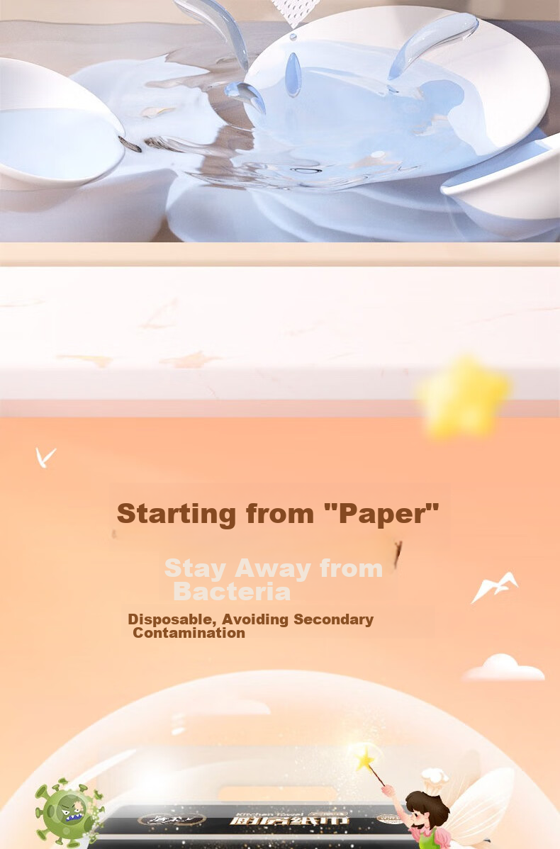 C&S Kitchen Roll Paper, 75 Sheets, 160g*8 Rolls, Back-To Cleaning, Absorbent, Oil-Absorbing, Thickened Double-Layer Disposable Kitchen Paper 10