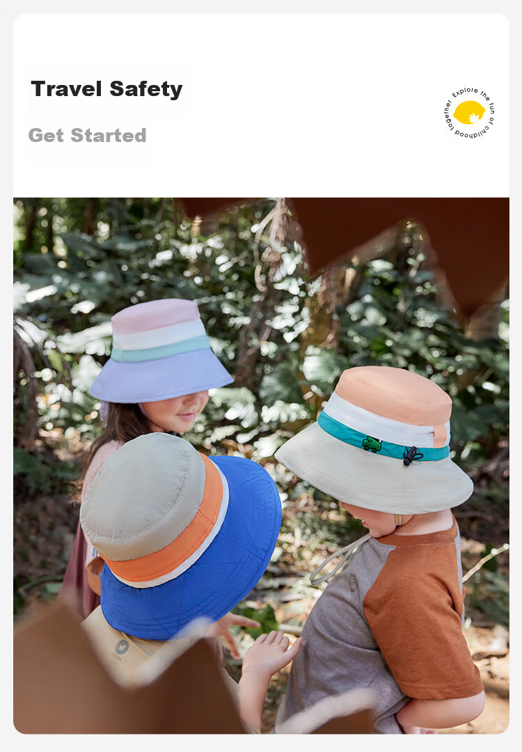 Lemonkid Children's Sun Protection Hat for Boys And Girls, Summer Sun Hat, Fisherman Hat, Shawl Bucket Hat, Grape Milkshake Color, Size 50 19