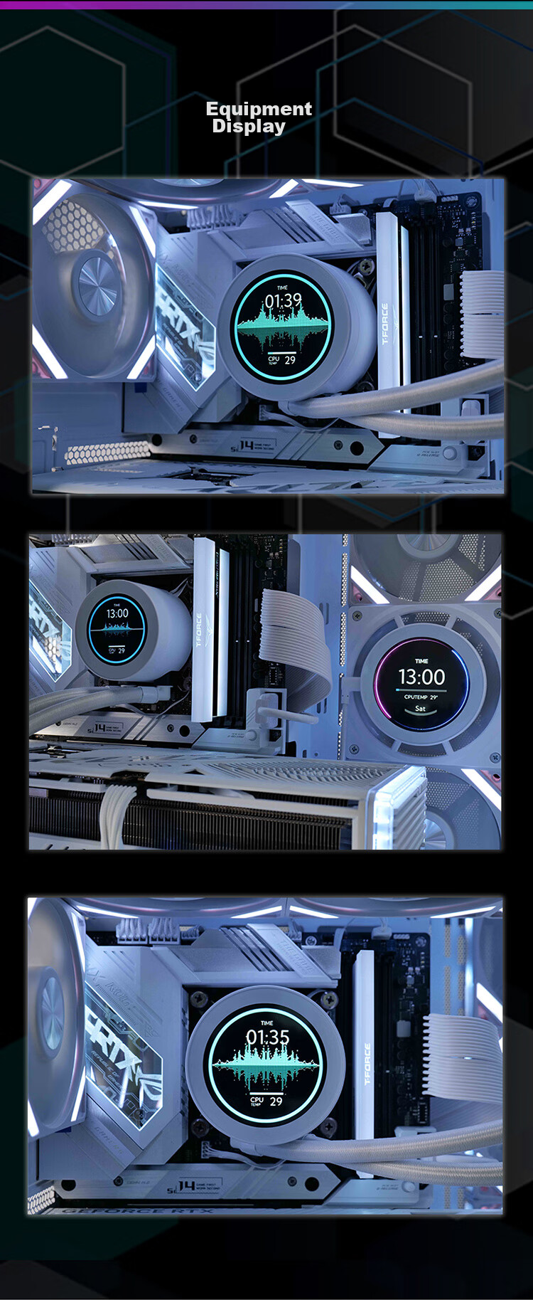 SAMA Second Generation XW360-PLUS Fanless Black All-In 360 Water Cooling CPU Cooler (2.8-Inch Large Round LCD Display) 6