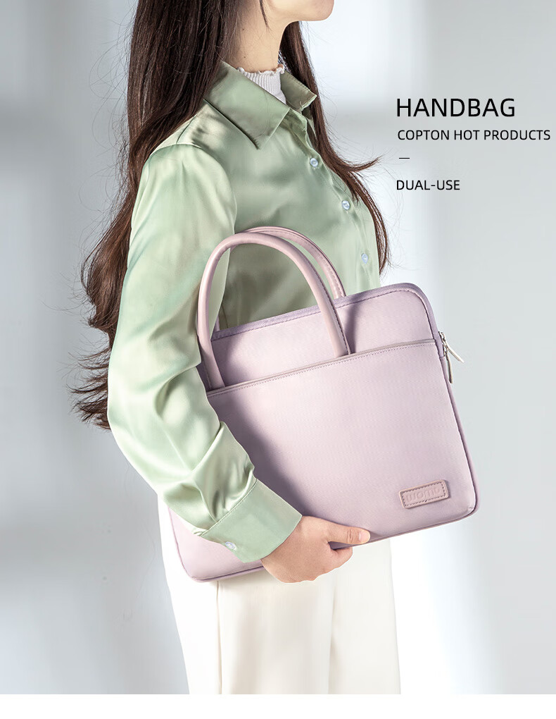 WOMT Inkless Laptop Bag for Women, Handheld, Suitable for 13.3/14 Inch Laptops, Compatible with Apple, Lenovo Xiaoxin Air, Huawei Matebook 14s, ASUS, Dell, Xiaomi, HP, Microsoft 16