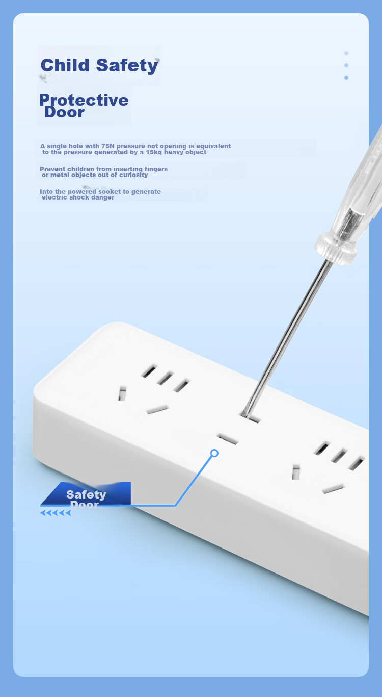 COMIX Power Strip/Extension Cord/Surge Protector with Independent Switches for Home Use, Children's Protection, 3 Outlets with Separate Control, 3 Meters Long, White, LCE-1528F 5