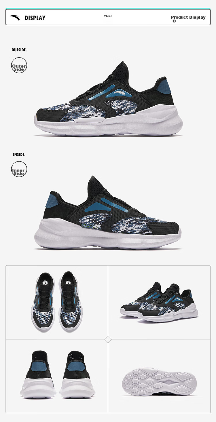 ANTA Kids Sports Shoes Girls Big Kids 2026 Summer Large Mesh Breathable Slip-On Casual Shoes A22628803 19
