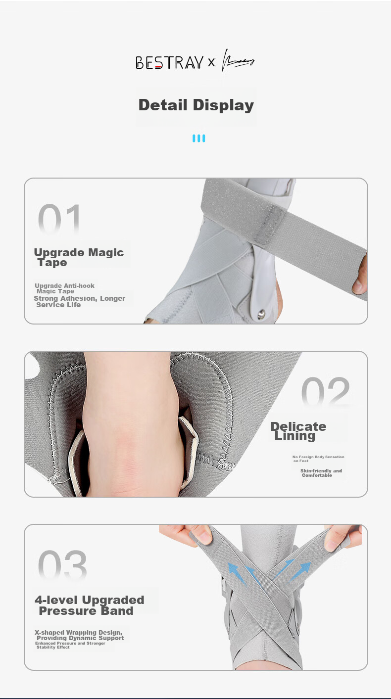 Bestray Ankle Brace for Sprain And Injury Fixation, Ankle Joint Support Brace, Sports Support And Rehabilitation Ankle Protector 10