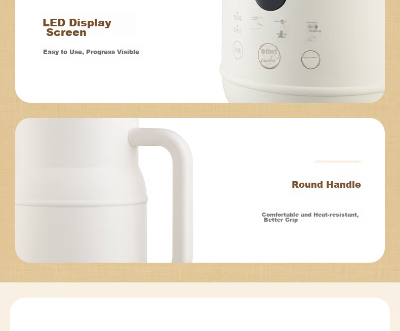 BRUNO Blender Soy Milk Maker, Home Small Mini Fully Automatic, No Hand Washing Required, No Filtering Needed, Juicer Health Pot, Cooking Breakfast Machine, 0.8L White DJ08S01 20