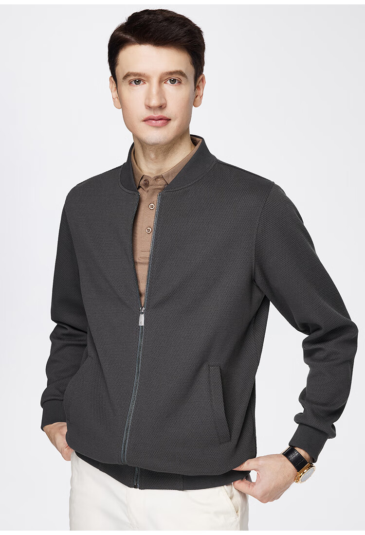 FIRS Baseball Collar Jacket Spring And Autumn Style Casual Versatile Pineapple Pattern Elastic Cardigan Comfortable Skin-Friendly Men's Outerwear 8