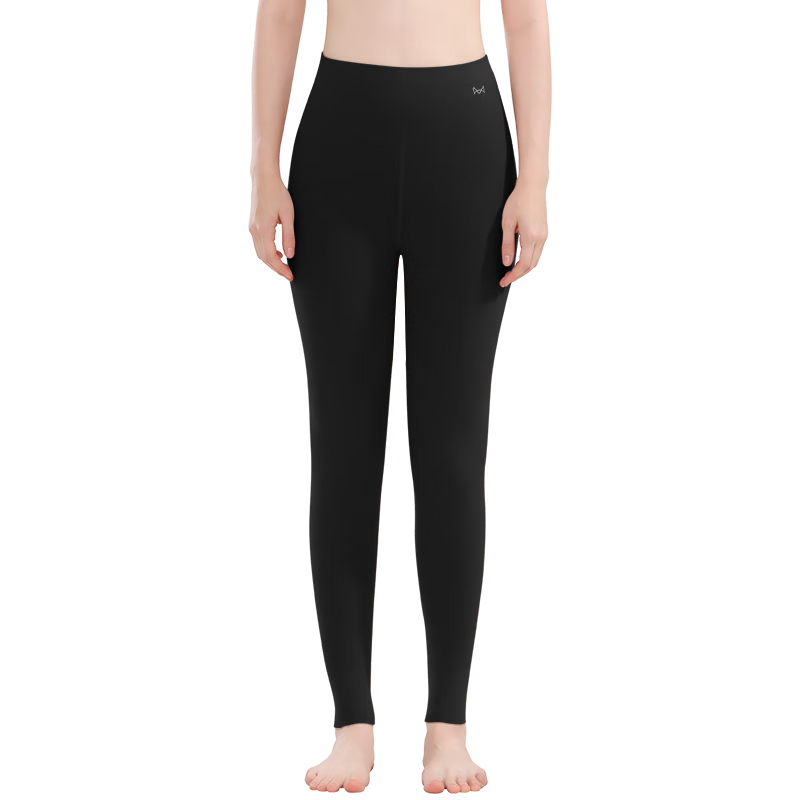 MiiOW Cashmere Silk Thermal Underwear for Women, Seamless Warm Leggings, High-Waisted Slimming Base Layer Pants, New 2026 Black