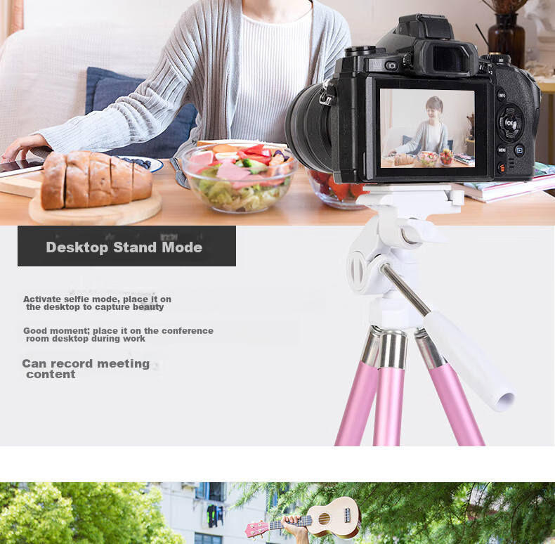 Fotopro FY583 Portable Multi-Purpose Tripod, Phone And Camera Photography Live Streaming Stand, Black/0.39KG 11