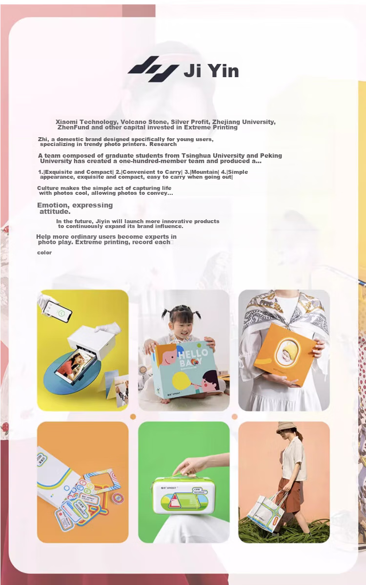 Jiyin Pocket Photo Printer Mobile Instant Camera AR Video Voice Wireless Bluetooth Home Portable Inkless Photo Printer Cloud White ZPP110 Holiday Gift 17