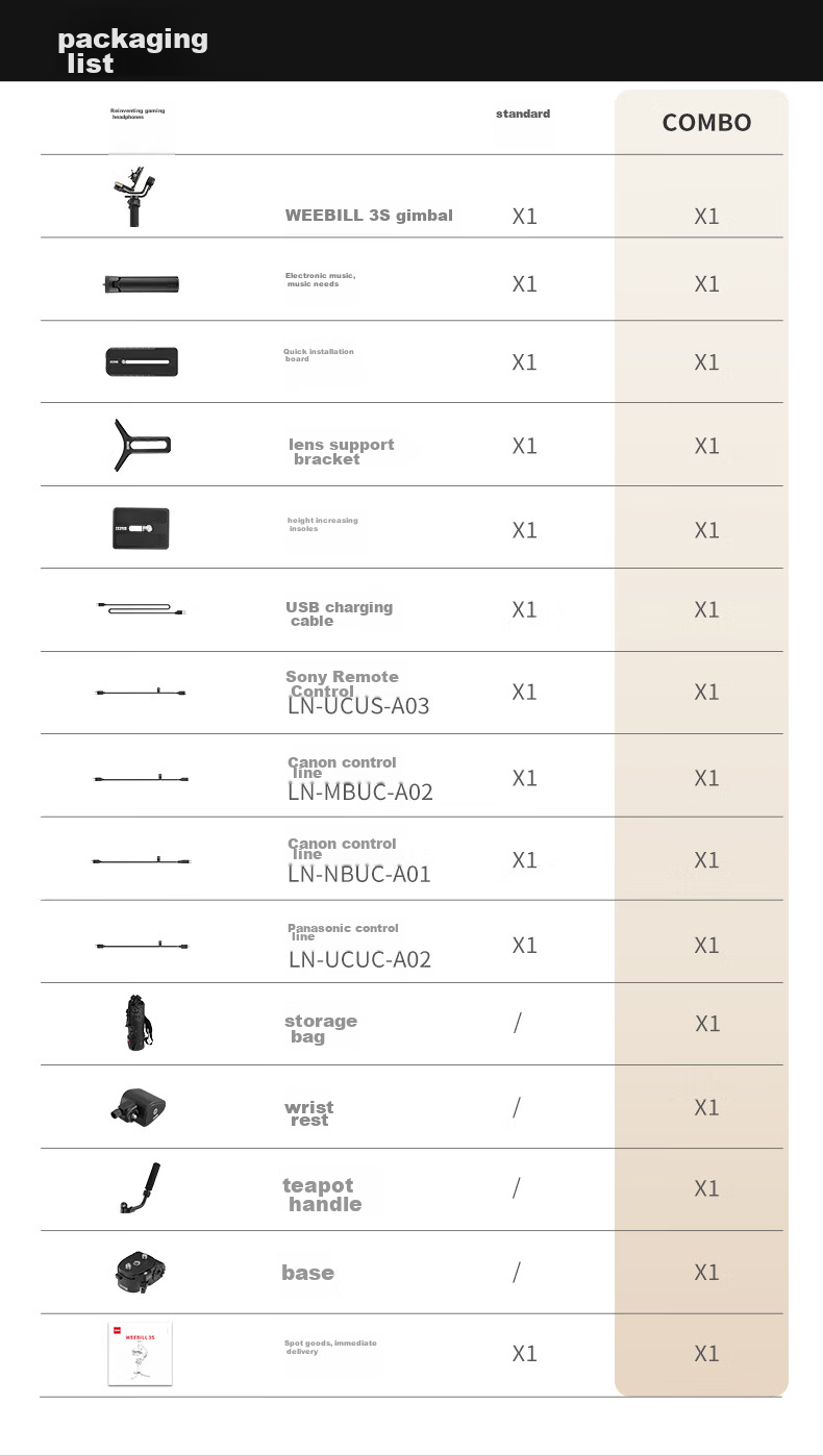 Zhiyun WEEBILL 3S Camera Stabilizer Handheld Gimbal, Anti-Shake Professional Handheld Shooting for Commercial Use, 3kg Load Capacity, DSLR And Mirrorless Camera Gimbal Kit 18