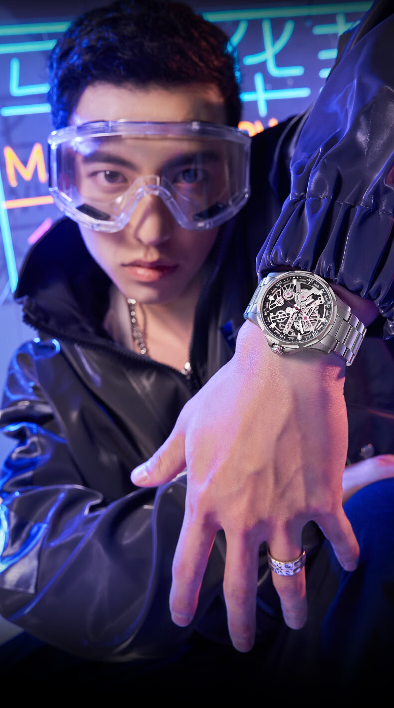 MARK FAIRWHALE Men's Fully Automatic Skeleton Mechanical Watch, Luminous, Water-Resistant, Top Ten Famous Watches, Swiss Quality Wristwatch FW-6620 4