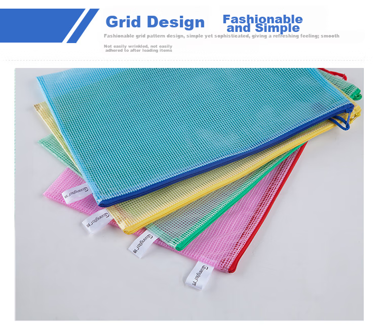GuangBo 12-Pack A4 Waterproof Mesh Zipper Document Bags / Colorful File Folders, Random Single Color A6112 7