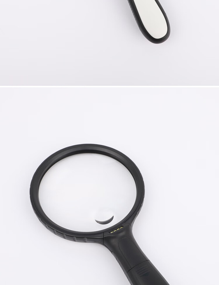 JAJALIN Ultra-Clear High-Magnification Handheld Magnifying Glass for Elderly And Children's Reading, Main Lens 3x Secondary Lens 6x Large Magnifying Surface with LED Light 13