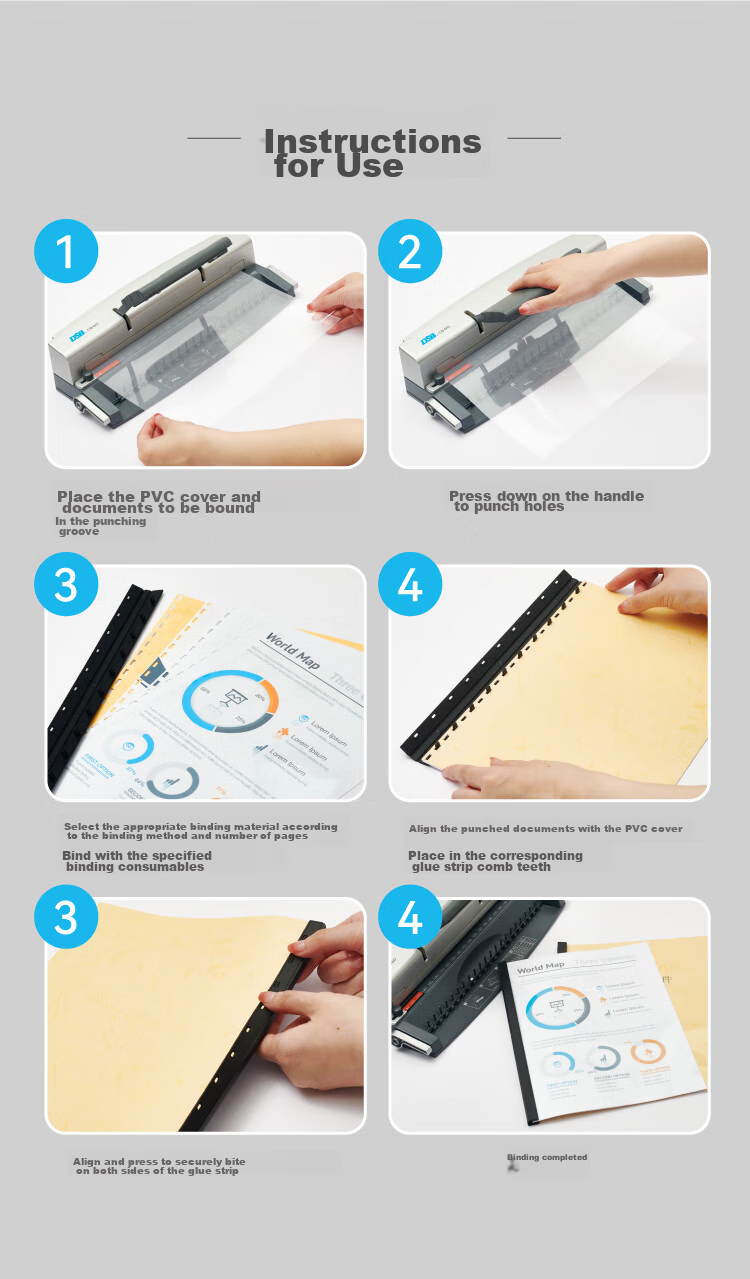 DSB (Dishibi) 10-Hole Binding Strips, Black, A4 Size, 20mm, for Binding 200 Pages, Office Supplies, Tender Documents, Contract Binding, Hole Punching Machine Plastic Pressure Strips, 100 Pieces/box 10