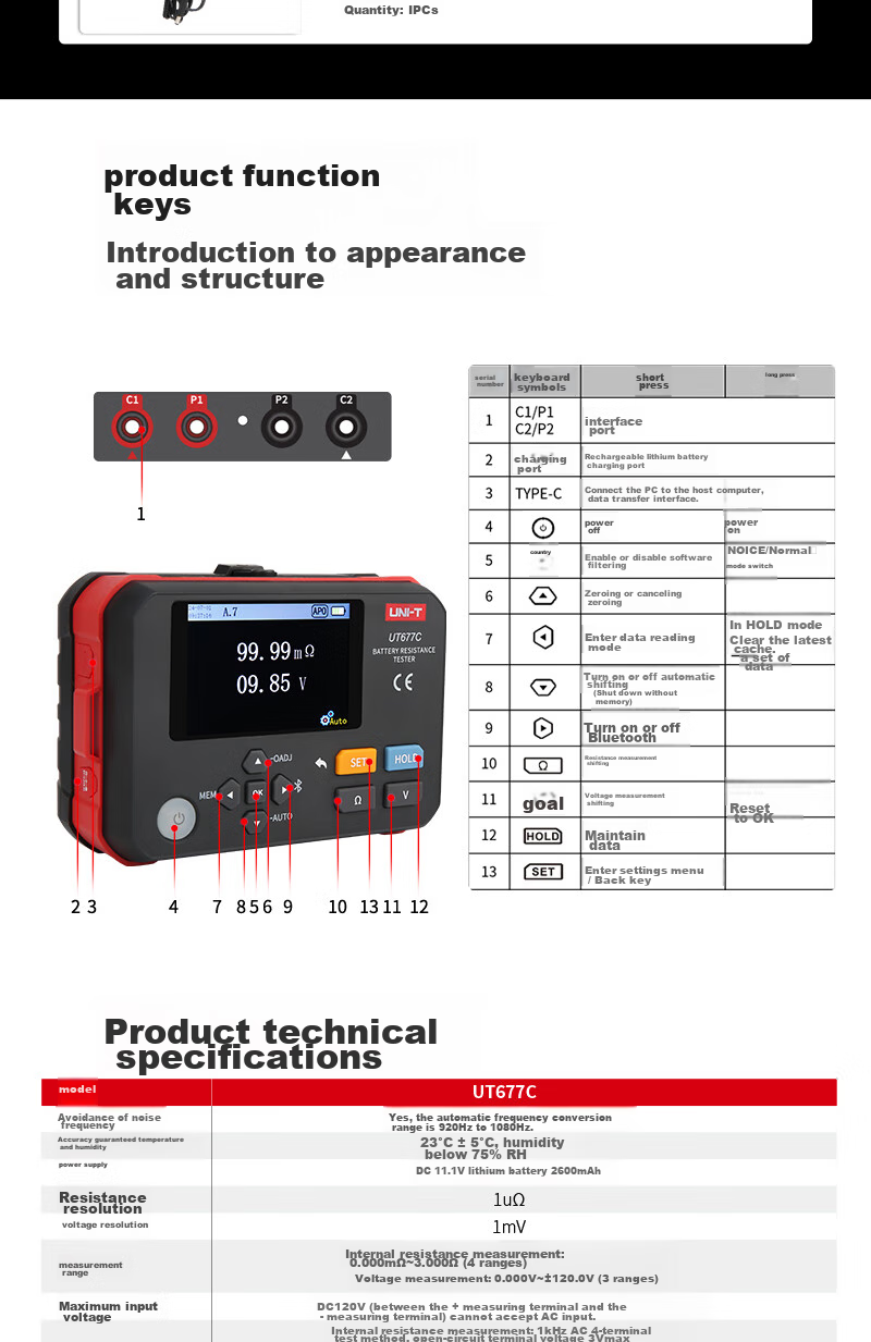UNI-T UT502C Insulation Resistance Tester Digital Megohmmeter Electrician Tester UT502C 9